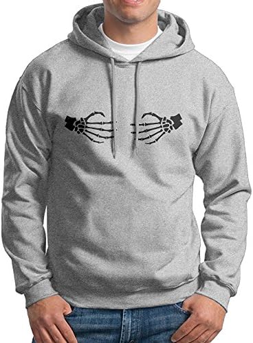 Fashion Men's Athletic Spooky Halloween Print Soft &amp; Cozy Drawstring Hoodie Without Pocket Sweater Shirt Ash XXL