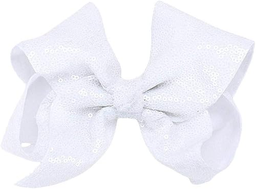 Bigood Enfant Bebe Barette Nœud Papillon Avec Paillettes Epingle De Cheveux Blanc Amazon Fr Bijoux