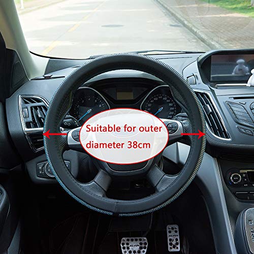 Blueshyhall Steering Wheel Cover,Soft Skidproof Cover Crystal Bling Bling Rhinestones 15"/38cm, Peacock Blue