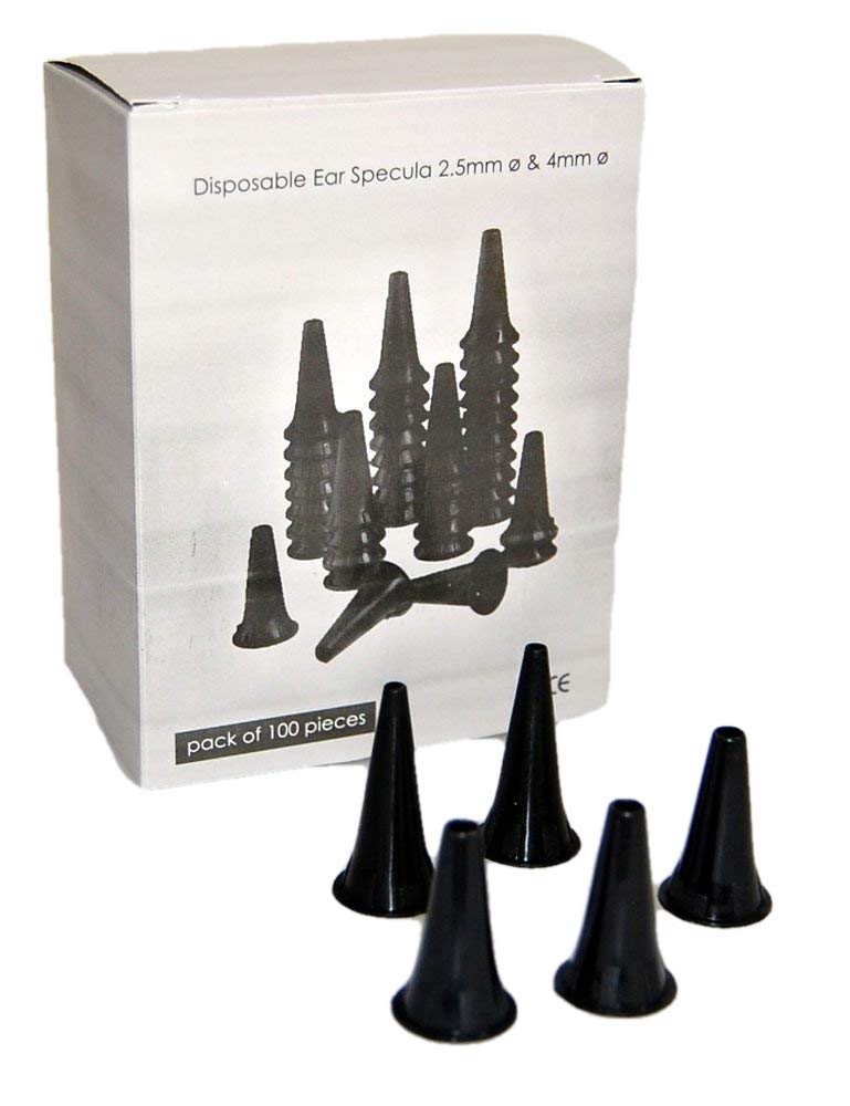 100 Otoscope Specula Covers for Fibre Optic Otoscopes 50 x 2.5mm 50 x