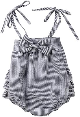 Hopiumy Baby Girls Romper Toddler Girls Romper Birthday Girls Outfit Baby Romper Summer Girls Romper (Grey, 18-24 M)