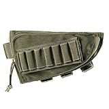 OneTigris Tactical Buttstock Shotgun Rifle Shell Holder Cheek Rest Pouch (RangerGreen)