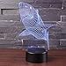 3D Led Night Light Lamps - Optical Illusion 7 Colors Touch Table Desk Visual Lamp Gifts Toys for Children Kids (Shark)