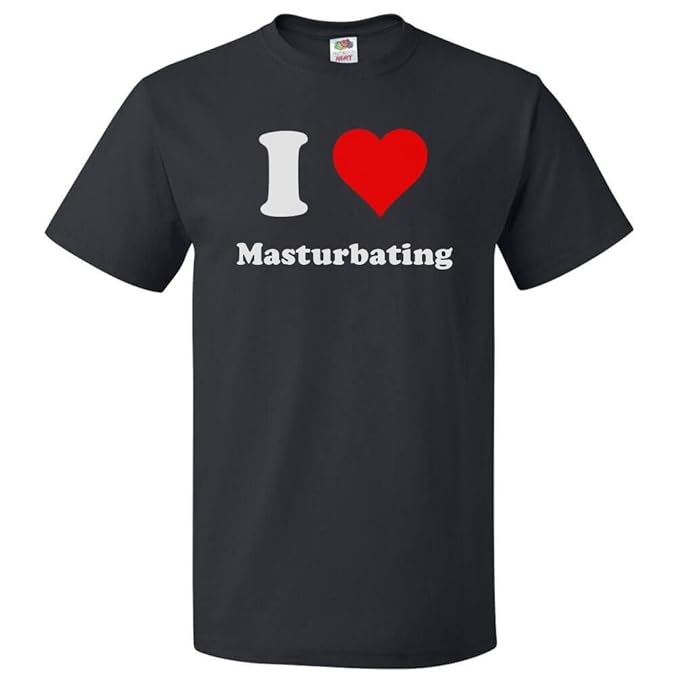 ShirtScope I Love Masturbating T shirt I Heart Masturbating Medium