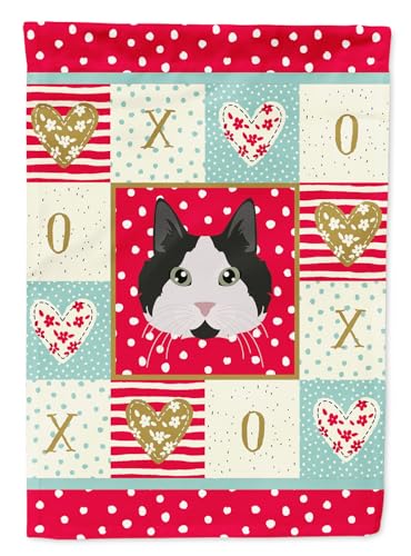 Caroline's Treasures CK5109CHF Cymric #2 Cat Love House Flag, Red Large Porch S…