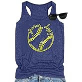 IZROLO Baseball Mom Shirts Tee Baseball Tank Tops for Women Softball Mom Tank Top Casual Sleeveless Vest