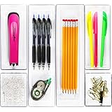 Paquete de 6 - Organizadores de cajones de escritorio de plástico transparente para artículos para el hogar simples