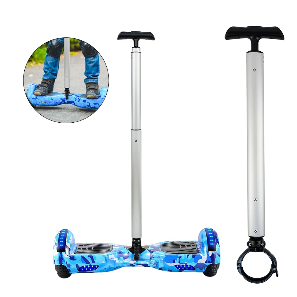 Locisne Stretchable Aluminum Alloy Balance Scooter Handlebar for 6.5CM (2.56") Diameter Roller Two Wheel Scooter, Beginner Electric Hoverboard Stand, Smart Hoverscooter Support Handlebar (Silvery)