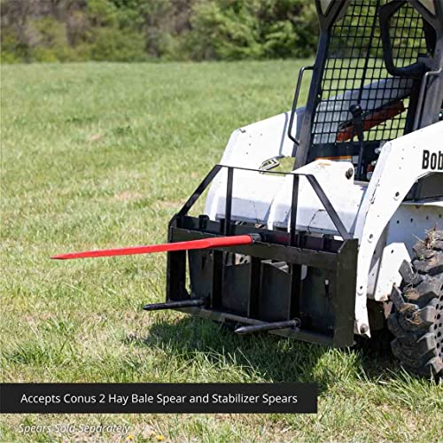 Titan Attachments 46in Skid Steer Pallet Fork Frame Attachment, Rate 4,000 LB, Quick Tach