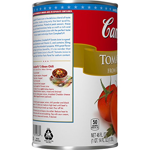 Campbell's Tomato Juice, 46 oz. Can (Pack of 12) Pricepulse