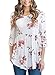 AlvaQ Womens Summer Sexy Fashion 2017 Casual 3 4 Long Sleeve Floral Print Ruffle Tops and Blouses Tunic Under 20 White Large