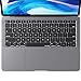 Kuzy Compatible with MacBook Air 13 inch 2019 2018 A1932 with Retina Display and Touch ID Silicone Key Board Protective Skin Protector, MacBook Air Keyboard Cover, Black