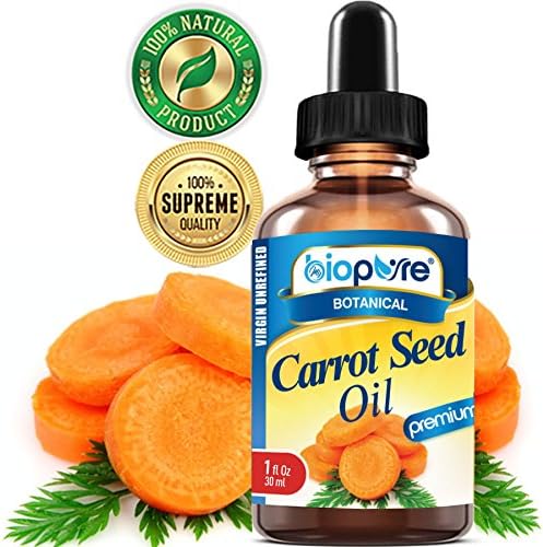 CARROT SEED OIL WILD GROWTH Daucus Carota RAW. 100% Pure VIRGIN UNREFINED Undiluted 1 Fl.oz.‐ 30 ml. For Skin, Face, Hair, Lip and Nail Care. by myBioPure