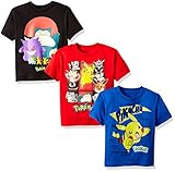 Pokemon Little Boys 3 Pack Tee Bundle,Red/Royal/Black,S - 4