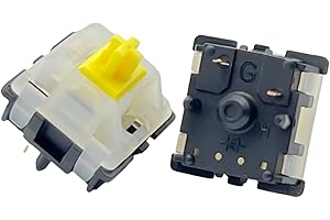 GUYEKS Gateron Cream Milky Yellow Switches Keyboard, 5-Pin Linear Switches, 50gf Switches Keyboard,for MX Mechanical Keyboard Game Keyboard Switches RGB (108PCS, Milky Yellow)