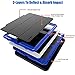SEYMAC stock Case for iPad 2017/2018, Protective iPad 9.7 inch Smart Cover Auto Sleep Wake with Leather Stand Feature for 5th/6th Generation (A1822/A1823/A1893/A1954) New iPad (Black/Blue)