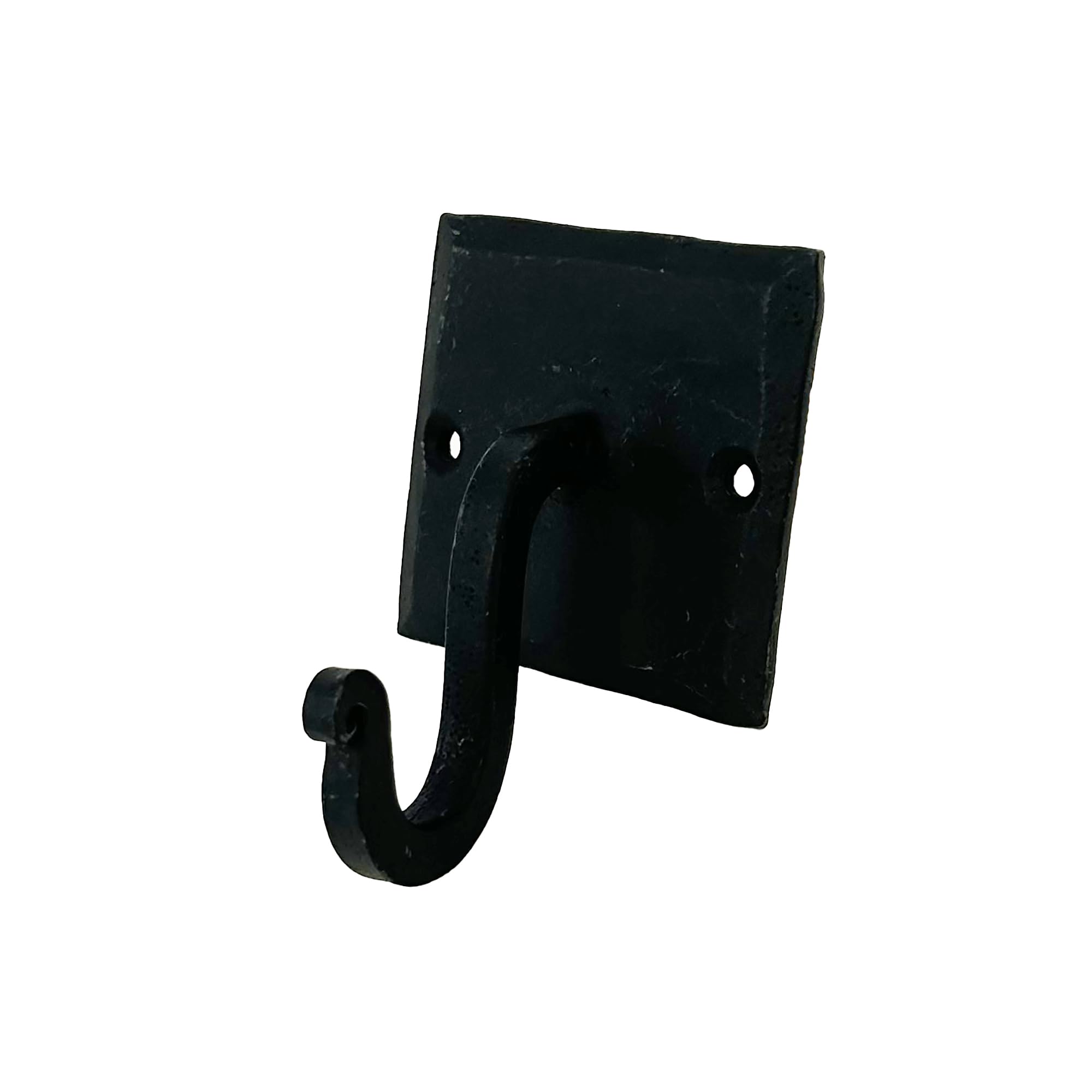 Photo 1 of 100 North 4 - inch Hand-Forged Black Iron Wall Hook | Rustic Farmhouse Coat Hook | Heavy Duty Decorative Square Backplate Hook for Entryway, Mudroom, Bathroom, Kitchen | Cast Iron | Easy Mount