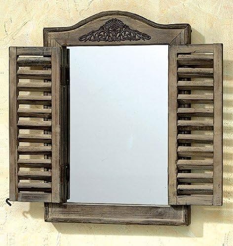 Casa Cullera Mirror With Shutters Vintage Country Cottage Style Handmade