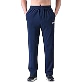 Zoulee Men's Front Zip Open-Bottom Sports Pants Sweatpants Trousers