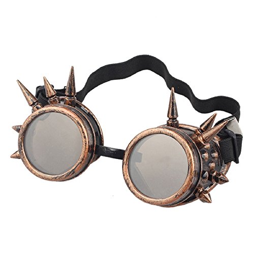 niceEshop(TM) Unisex Vintage Steampunk Goggles Spiked Gothic Welding Cyber Glasses