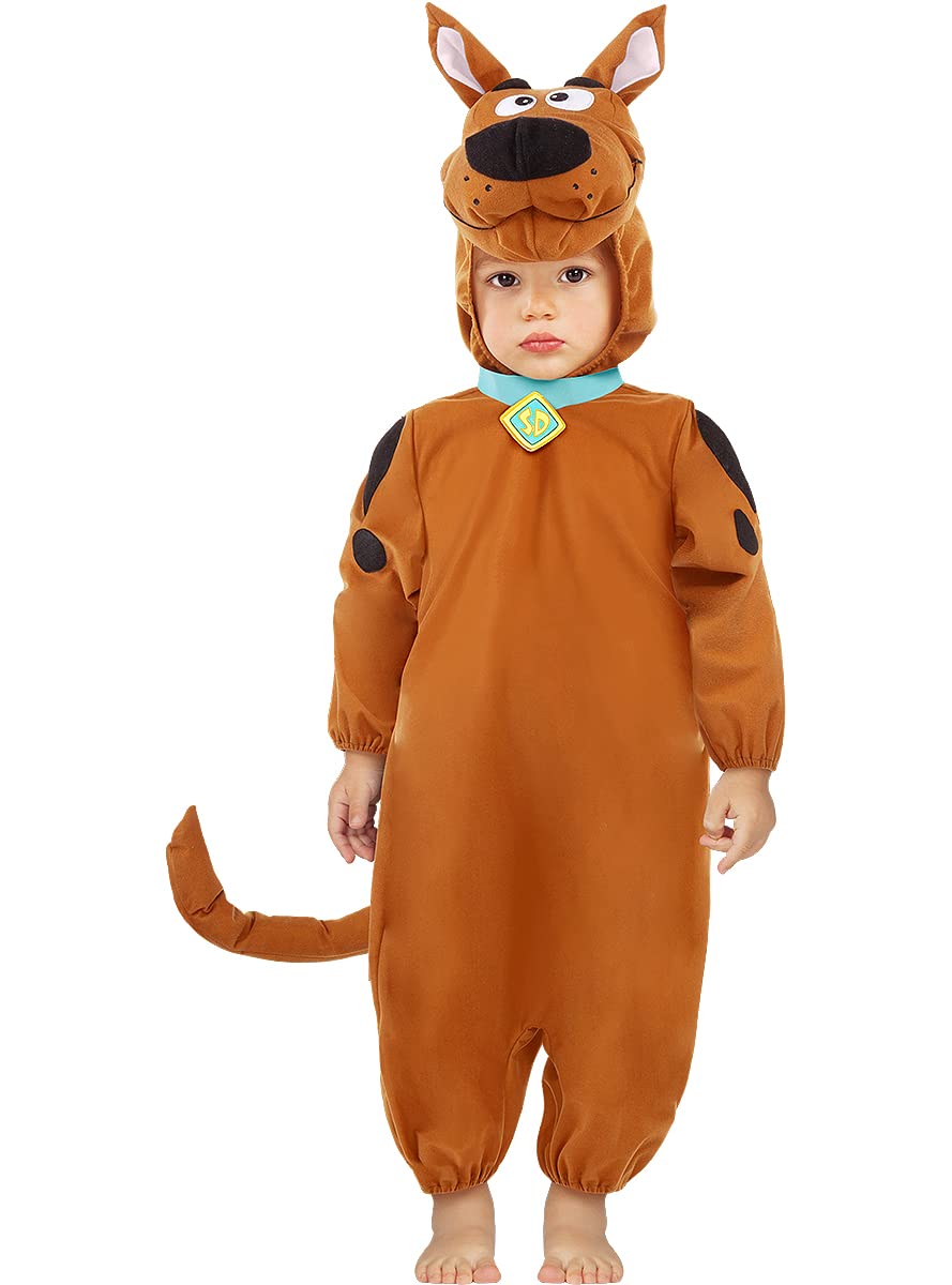 Funidelia | Scooby Doo Costumes for Babies OFFICIAL for baby Scooby, Cartoons - Costumes for kids, accessory fancy dress & props for Halloween, carnival & parties - Size 0-6 months - Brown