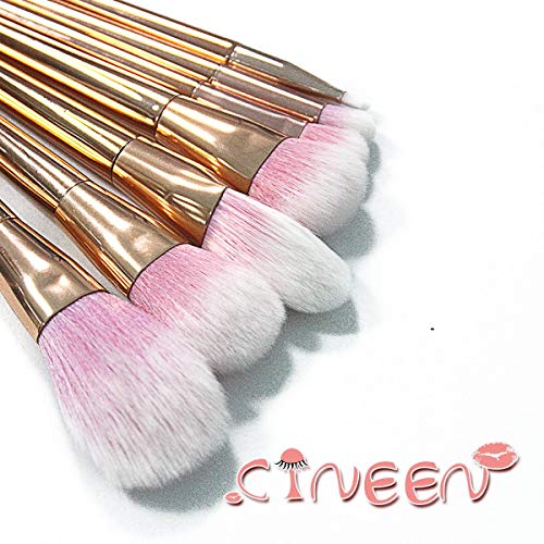 CINEEN professionelles 7-teiliges Set für Make-up, Kosmetik-Pinsel, Puder, Foundation, Lidschatten, Lippenpinsel
