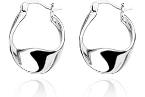 KESAPLAN 925 Sterling Silver Earrings Silver Hoop Earrings for Women Small Huggie Hoops, Lightweight Chunky Hoops, Hypoallergenic Nickel-Free Elegant Everyday Jewelry, Dainty Silver Earrings for Gifts