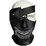 DAMDOS Anime Masks Cosplay Props Tokyo Ghoul Kaneki Masque - Adjustable Zipper Rubber Mask Halloween Props