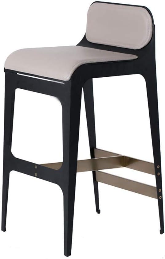 ASDW Bar Stools for Kitchens Metal Counter Stool Hardware Footstool Microfiber Board Fabric Backrest Stool Bar Stools Set of 2 for Home (Color : Gray, Size : 40x50x94cm)
