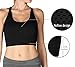 Fittin Padded Sports Bra High Impact Support with Wide Underband for Yoga Workout Fitness Gym Jogging 3-Pack Black Grey Blue L