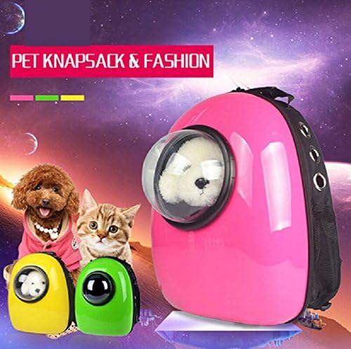 YINGXINDA Astronaut Capsule Pet Breathable Backpack Travel Carrier for Small Medium Dog Cat Pink/Blue/Yellow/Green