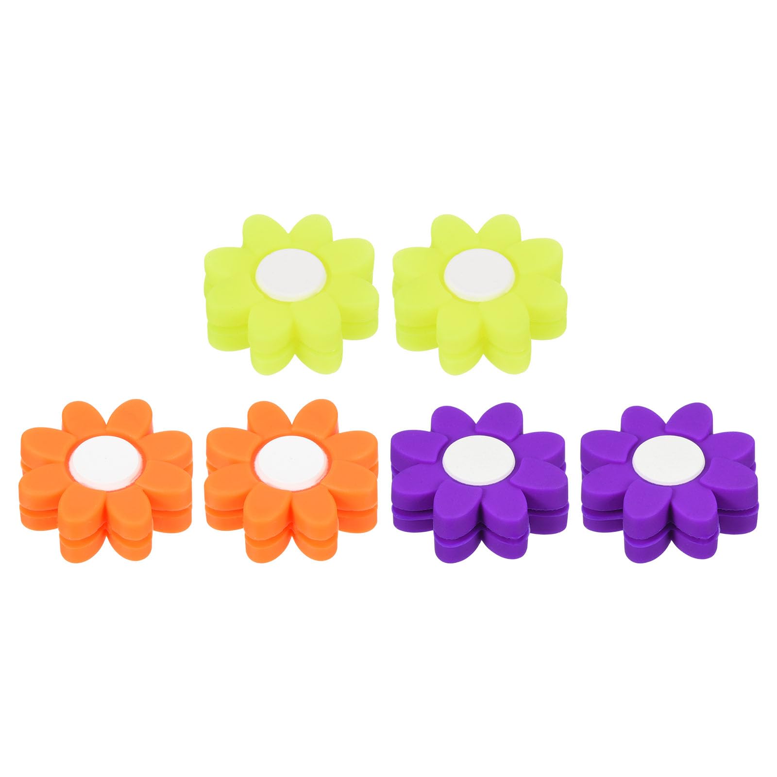 M METERXITY 6 Pack Tennis Vibration Dampener - Racket Shock Absorber, Silicone Racket String Damping, Apply to Tennis Racket (24mm, Purple, Orange, Yellow)