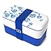 monbento - MB Original Porcelaine blue / white bento box - 2 tier leakproof lunch box for work/school lunch packing and meal prep - BPA free - Food grade safe food containers