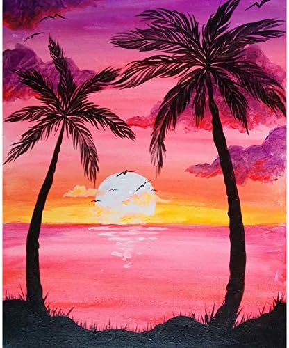 5D Diamond Painting Kits for Adults, Kids. Home Decoration, Room, Office, Gift for Her Him Sunset Coconut Tree 11.8x15.7in 1 Pack by INOYS
