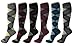 Women's 6 Pairs Fancy Print Design Multi Color Patterned Knee High Socks (One Size, SCK01 Argyle 1)