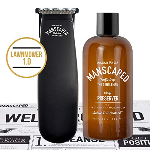 Men s Grooming Kit, includes Uniquely Small/Powerful Manscaping Trimmer and Ball Deodorant plus FREE Disposable shaving mats