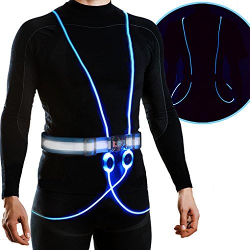 MyDeal VisiVEST Blue LED Vest Party Costume with Lightweight Adjustable Design and Reflective Waistband for Parties, Clubs, Festivals and Raves!