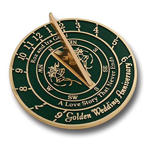 Personalised Wedding & Anniversary Sundial Gift. Perfect Gift For Him, For Her Or For A Couple To Celebrate Any Special Anniversary. Handmade In England By The Metal Foundry Ltd.