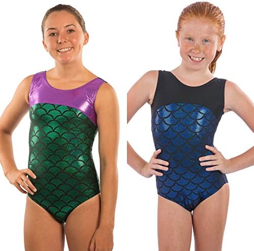 Lizatards Leotard Mermaid Girls Gymnastics Leotard Mermaid Bow Back in Girls and Adult Sizes Choose Your Favorite