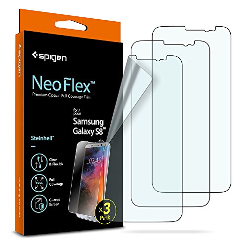 Spigen NeoFlex Galaxy S8 Screen Protector [ Flexible Film ] [ Case Friendly ] for Samsung Galaxy S8 (3 Pack)