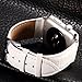 Valkit Compatible Apple Watch Bands 42mm 44mm Genuine Leather Strap Smart Watch Band Bracelet Replacement Wristband with Stainless Steel Adapter Clasp Replacement for Apple iWatch 4 3 2 1, 42MM -White