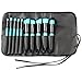 Matto Classic 10 Pcs Lake-Blue Makeup Brush Set with Black Pouch Premium Synthetic Hair Kabuki Brush Kit for Face Eye Foundation Cosmetic Tool