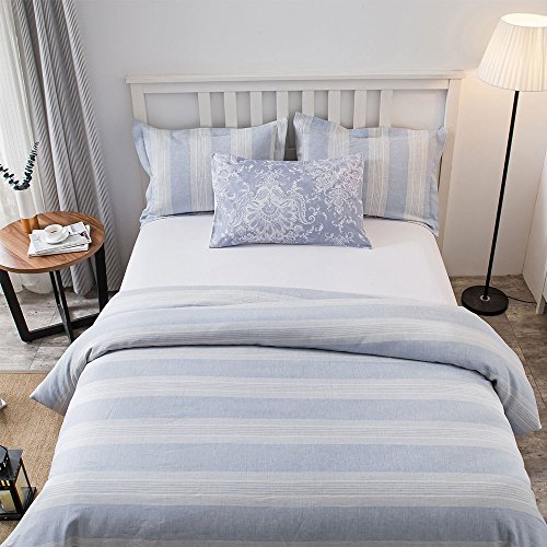Merryfeel Yarn Dyed Linen,Luxurious 100% Pure French Linen Duvet Set - King - Thumbnail 2