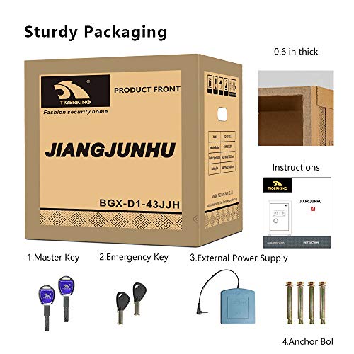 image for Digital Security Safe Box for Home Office Double Safety Key Lock and P