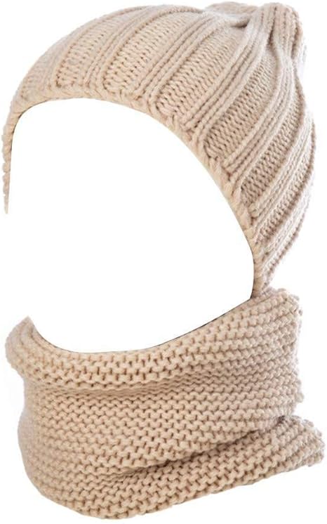 Zh K Knit Beanie Hat Ensemble Bonnet Et Echarpe Bebe Enfant Hiver Beanie Chapeau Tricot Echarpe Chaud Snood Slouchy Pour Bebe 1 A 2 Ans Multifunctional Hats Color Beige Amazon Co Uk Clothing