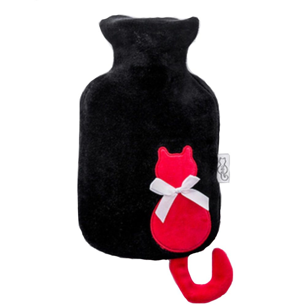 Fancy Pumpkin Hot Water Bottle With Cover Hot & Cold Relief Black Cat 500 ML