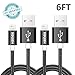 Kenex 2 Packs 6.6ft [Black] USB 2.0 Nylon Braided Lightning Cable USB Charging Cable Cord for iPhone X/8/7/6S/6S Plus/6 Plus/6/5/5C/5S/SE, iPad, Mini, iPod