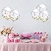 Sogorge 110 Party Balloons + 100 Yards Gold Curling Ribbon Roll Set 34 Gold Balloons | 33 White Balloons | 33 Purple Balloons | 10 Gold Confetti Balloons - 12-Inch Opaque Latex Balloons for Parties
