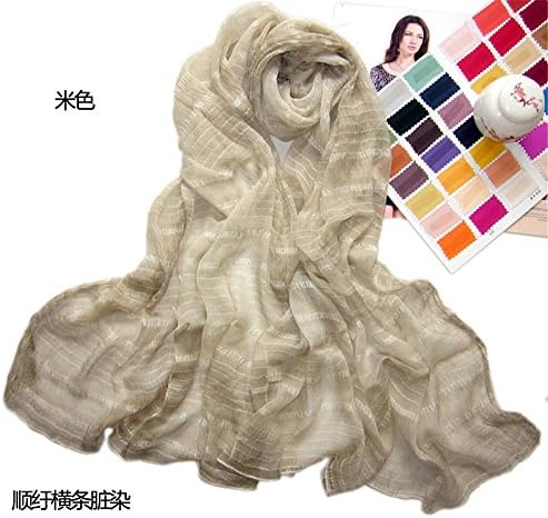 YRXDD Trendy retro silk dyed silk new technology dyeing high-end silk foliage scarves,beige,180 * 100cm
