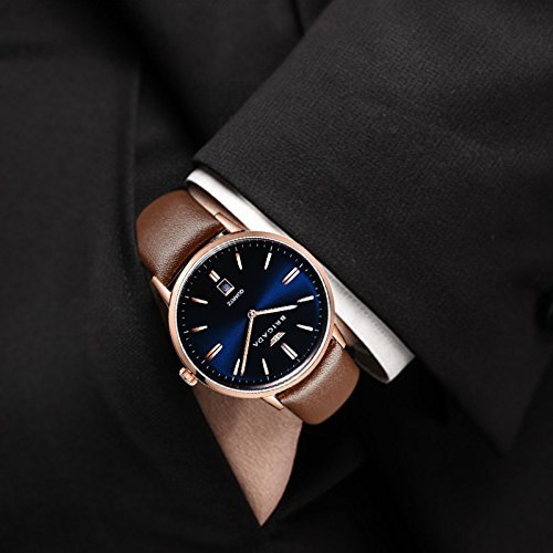 BRIGADA メンズ 腕時計 コーヒー色 ベルト 本革　大人 クオーツ ビジネス シンプル 時計 [並行輸入品]